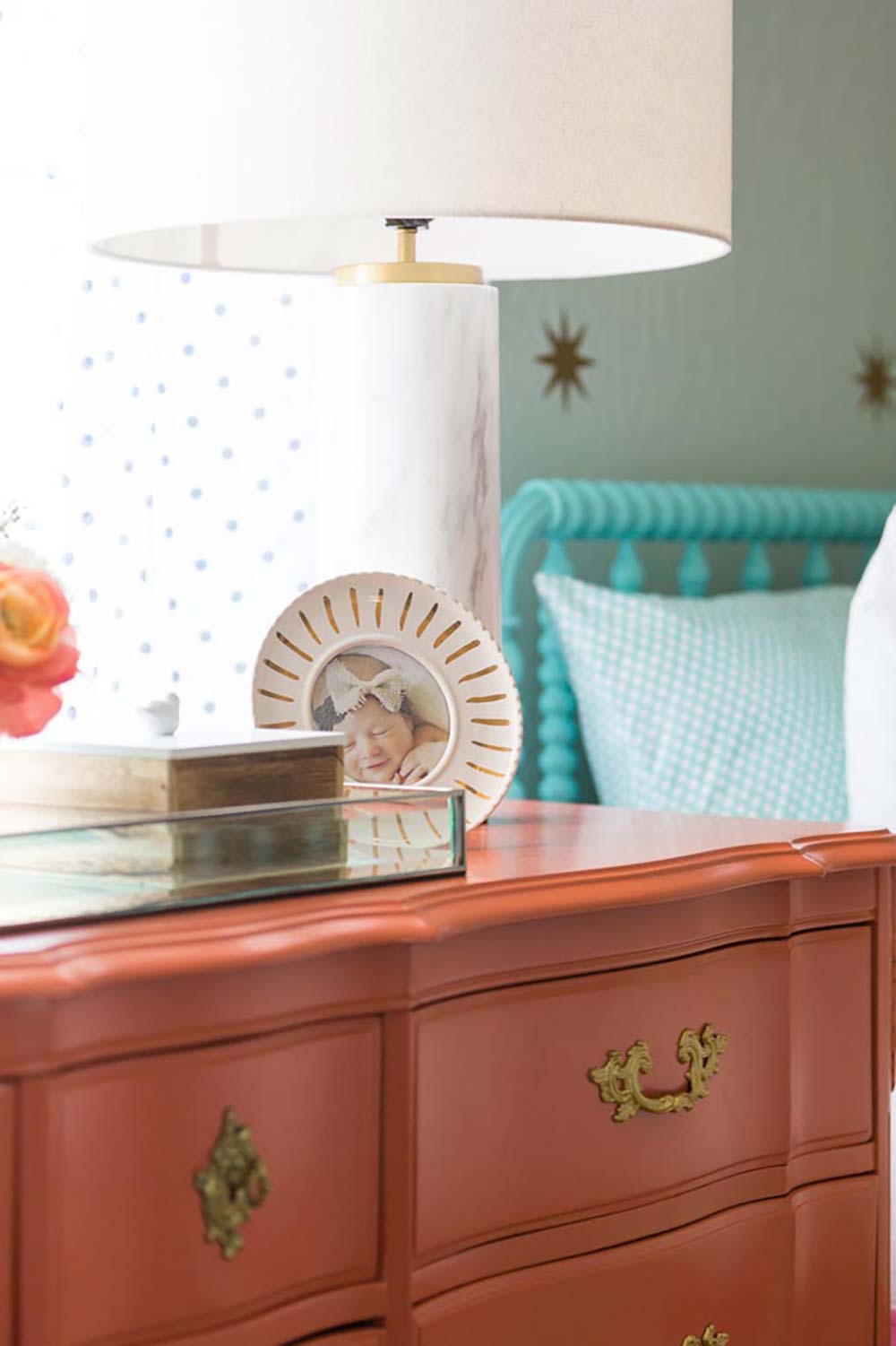 Coral and Teal Girl's Room